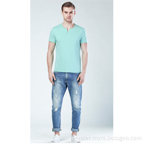 fashion OEM wholesale price high quality V neck t shirts